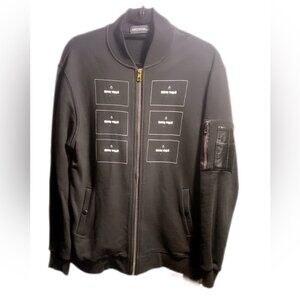 Vintage #BEENTRILl# Virgil Abloh streetwear black long sleeve zip up shirt XL